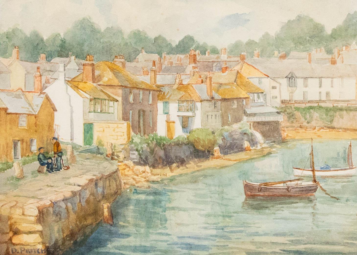 Dora C. Pritchett - Framed Early 20th Century Watercolour, Catch up on Quay - Art by Unknown