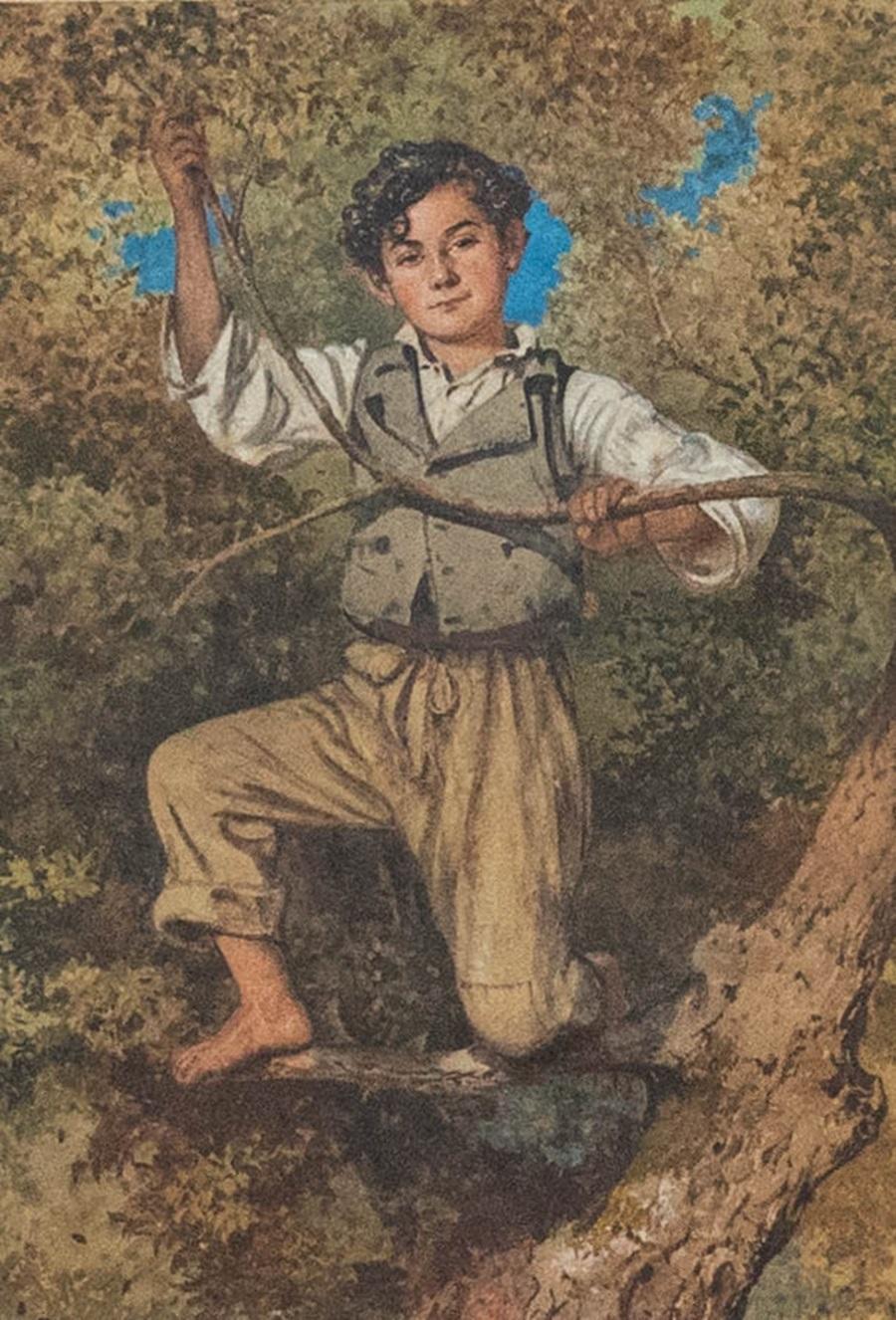 W. O. Harding  - Early 20th Century Watercolour, Shaking Down Olives - Art by Unknown