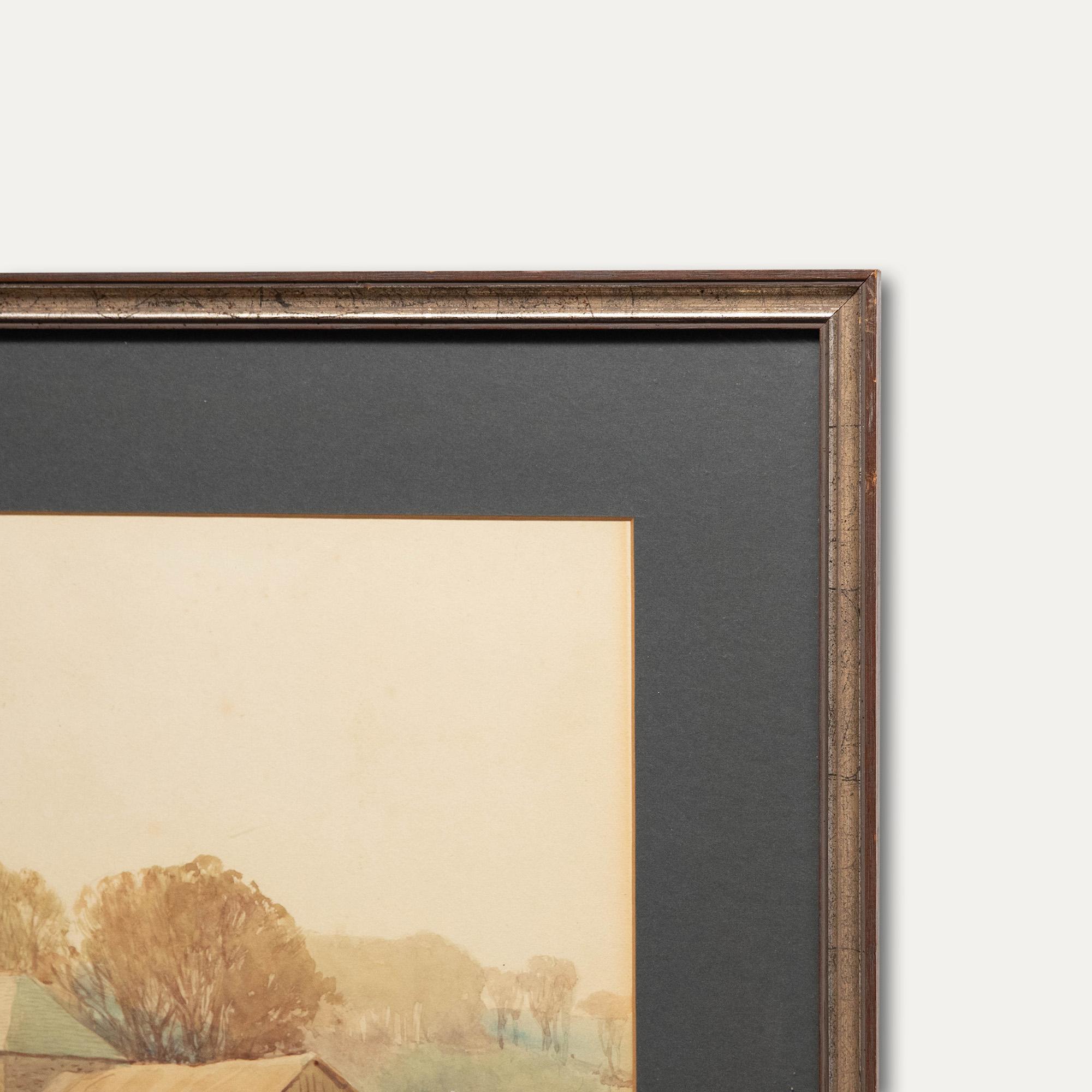 William Edwards Croxford (1852-1926) - Framed Watercolour, Trevemper, Newquay - Brown Landscape Art by Unknown