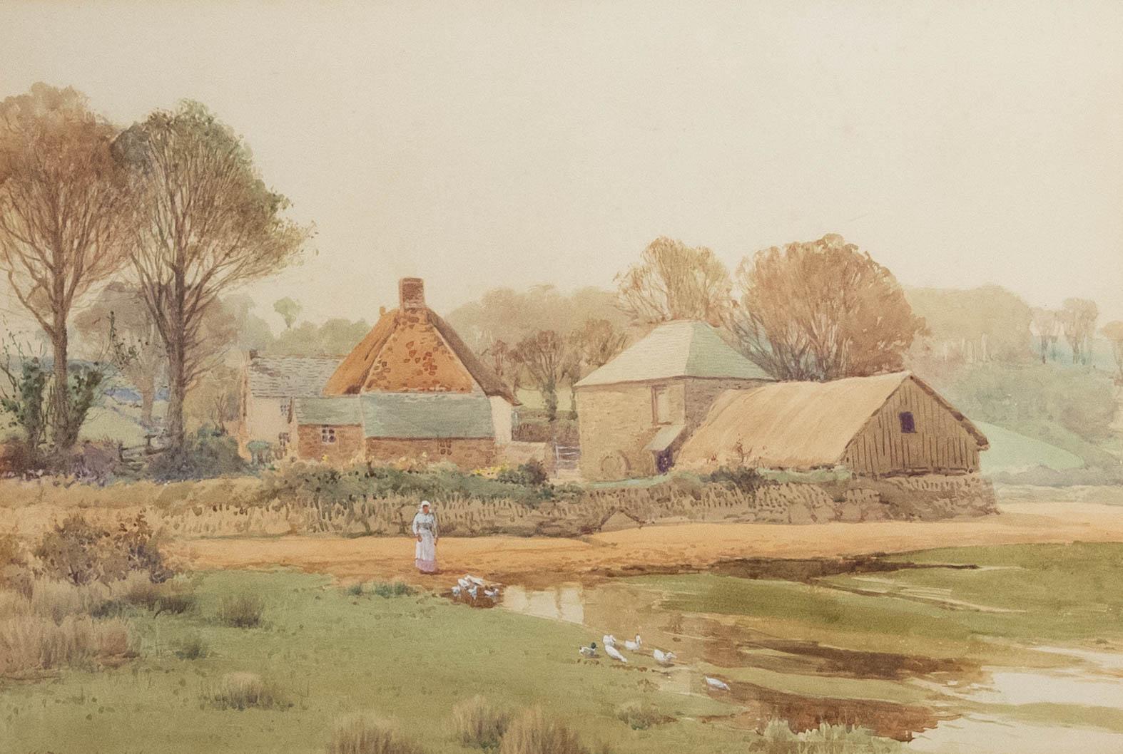 William Edwards Croxford (1852-1926) - Framed Watercolour, Trevemper, Newquay - Art by Unknown