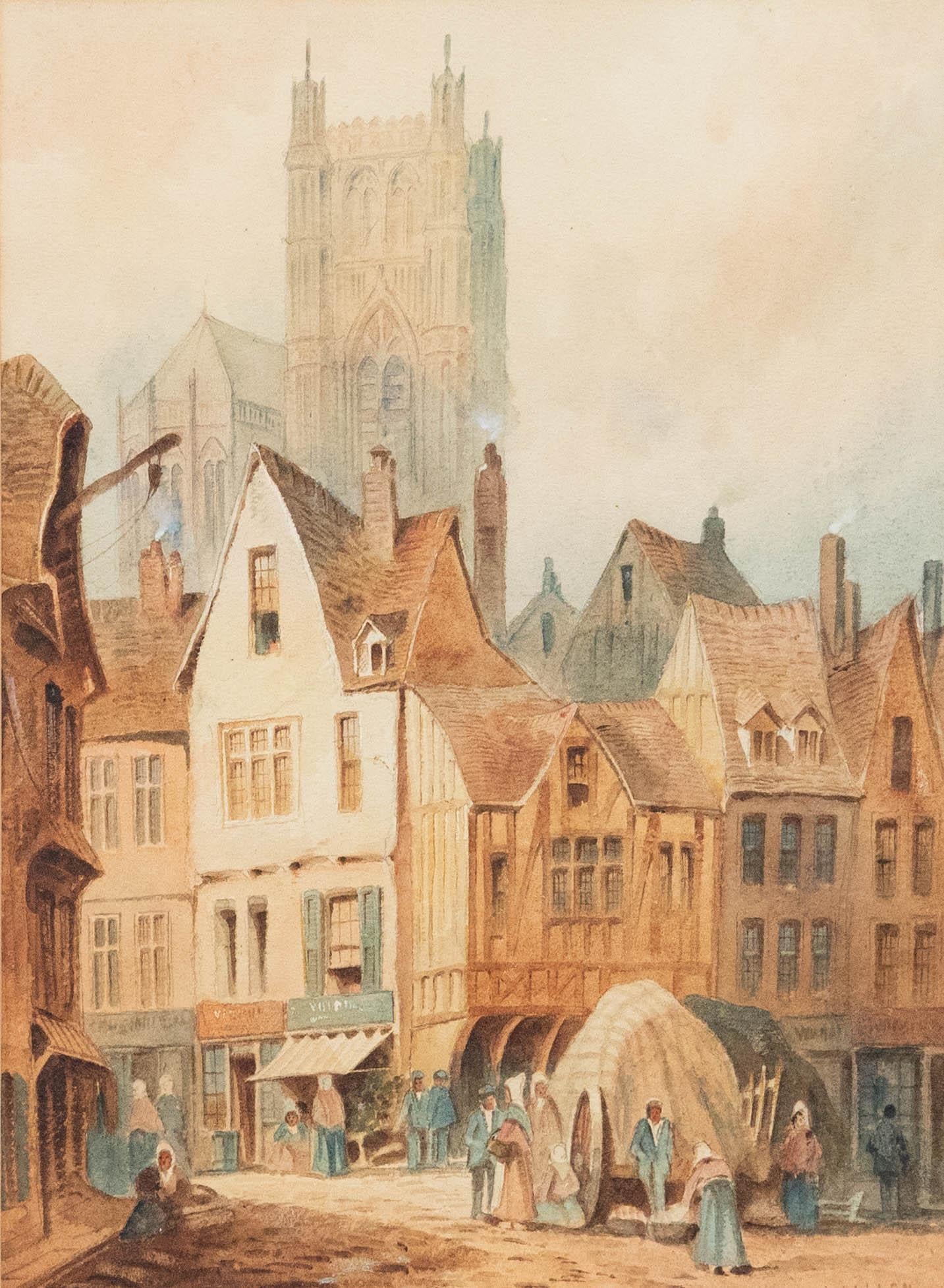 W. Allen - Acuarela de finales del siglo XIX, Amiens - Art de Unknown
