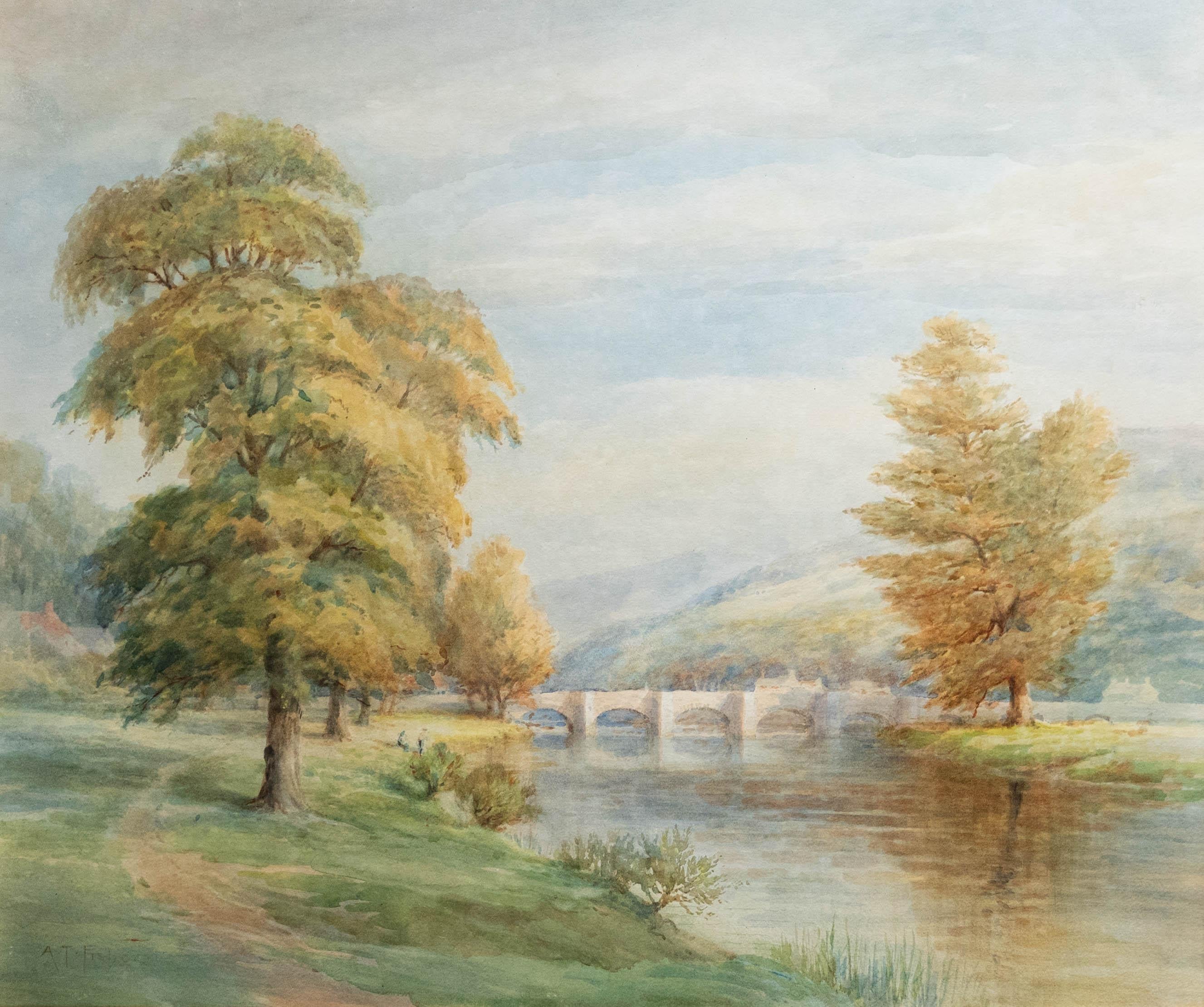 Alfred Thomas Fisher (b.1861) - Watercolour, Meandering River - Art by Unknown