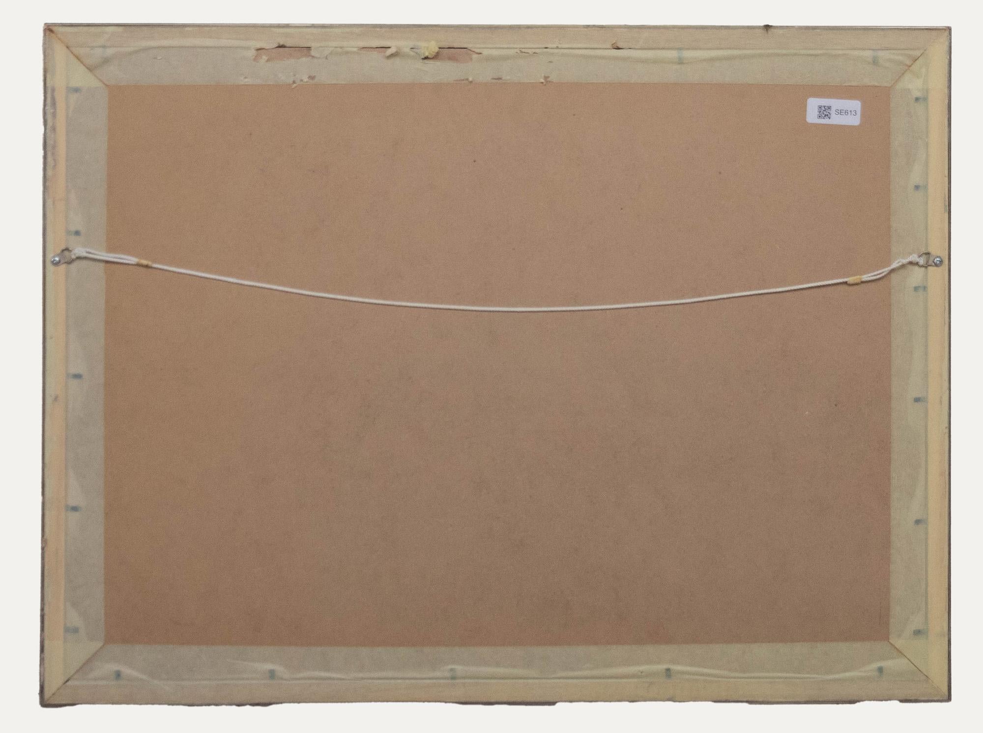 Louis Van Staaten (1836-1909) – Aquarell, niederländische Flusssssssszene mit Windmühlen im Angebot 2