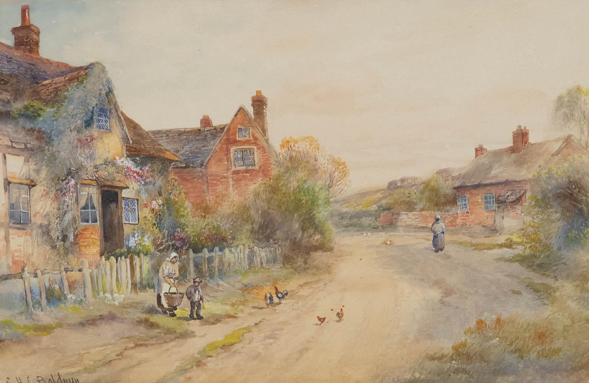 Charles Henry C. Baldwyn (1859-1943) - Framed Watercolour, Moore Village - Art by Unknown