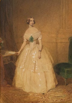 R. Easton  - 19th Century Watercolour, Portrait of Charlotte Mary Butler