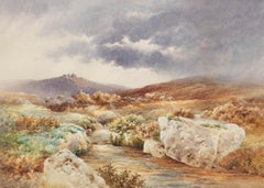 Charles Edward Brittan (1870-1949) - Framed Watercolour, Moorland with Sheep