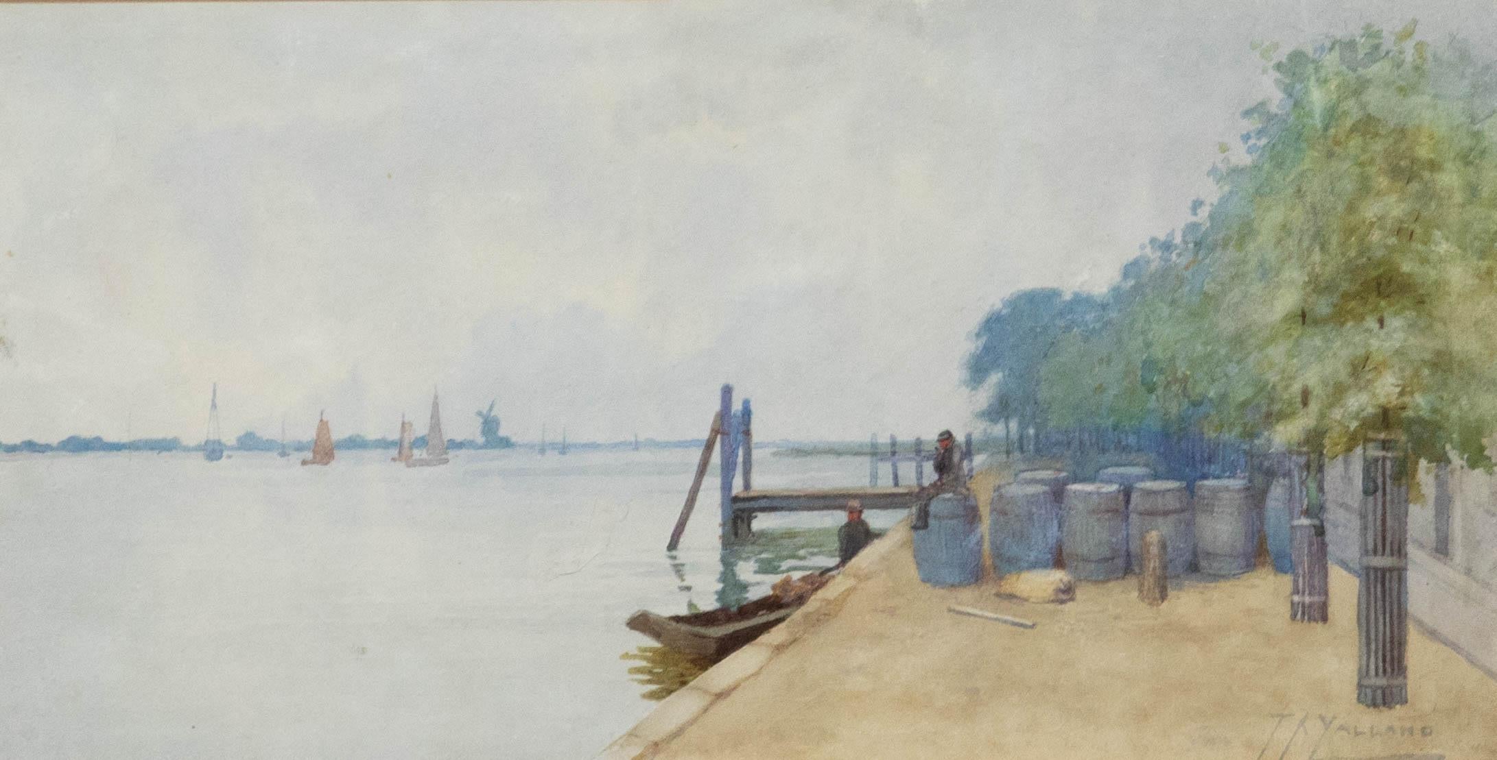 Thomas King Yalland (1845-1934) - Framed Watercolour, Traders on a Break - Art by Unknown