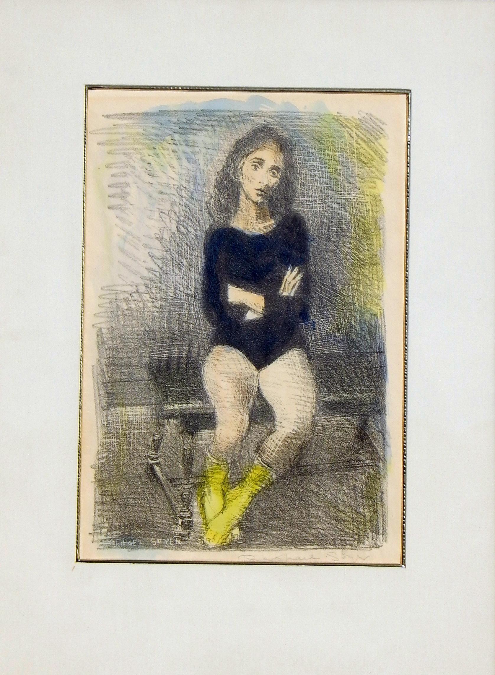 Raphael Soyer Litografía/Acuarela original, 1955, 