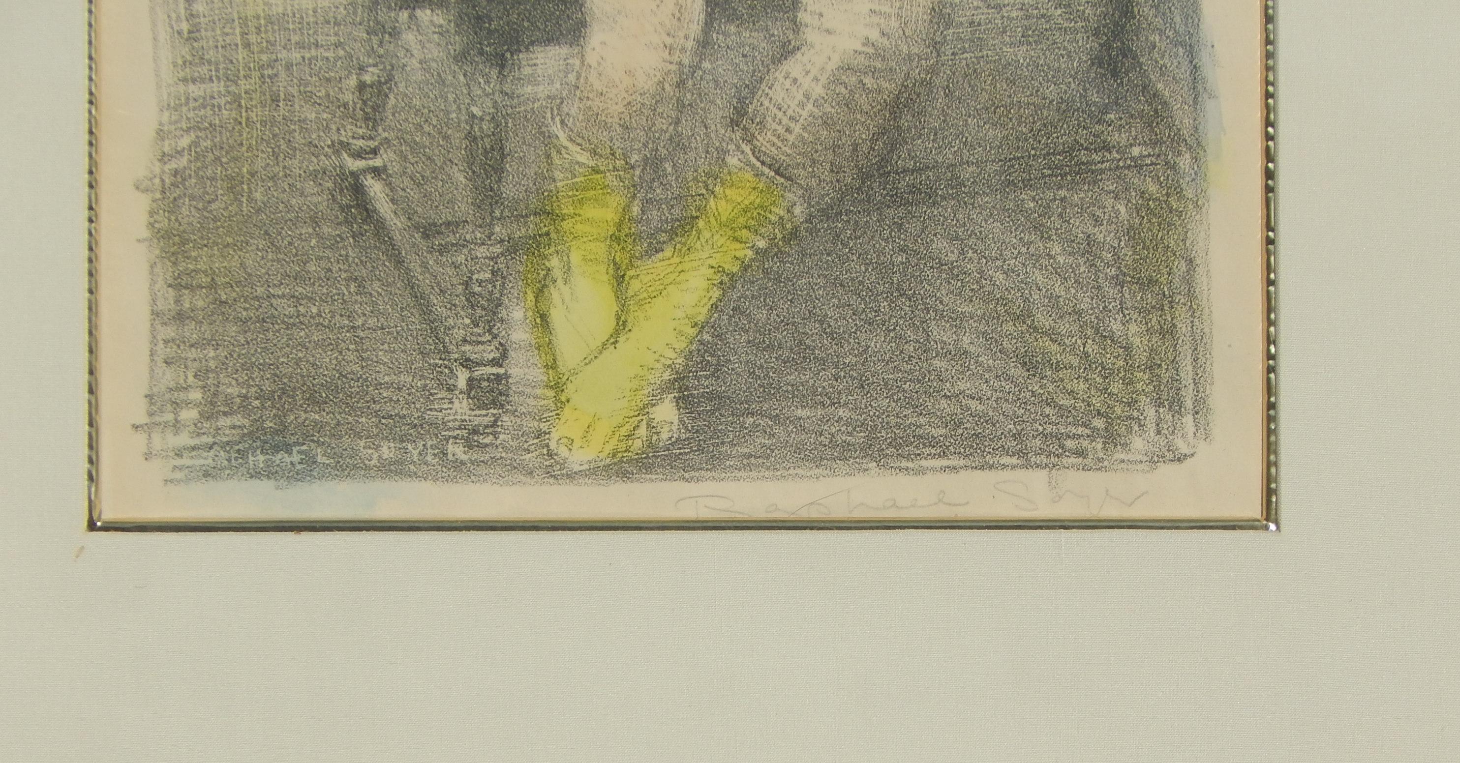 Raphael Soyer Litografía/Acuarela original, 1955, 