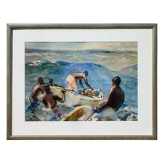 John Whorf Watercolor - Morning, Barbados