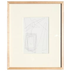 John Sennhauser Geometric Abstract Pen and Ink Drawing, 1944