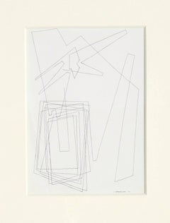 John Sennhauser Geometrische abstrakte Feder- und Tuschezeichnung, 1944