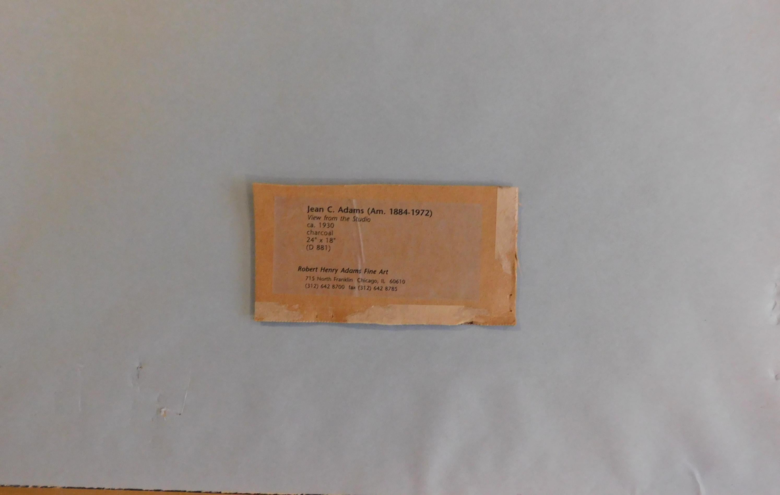 Jean Crawford Adams dessin original au fusain - sujet industriel de Chicago 3