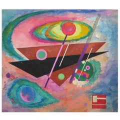Rolph Scarlett Acuarela original fechada en 1952, Abstracción geométrica