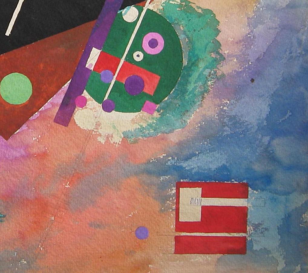Rolph Scarlett Original-Aquarell, datiert 1952, Geometrische Abstraktion im Angebot 2