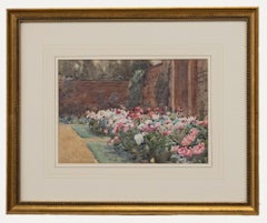 Early 20th Century Watercolour - The Glorious Walled Garden