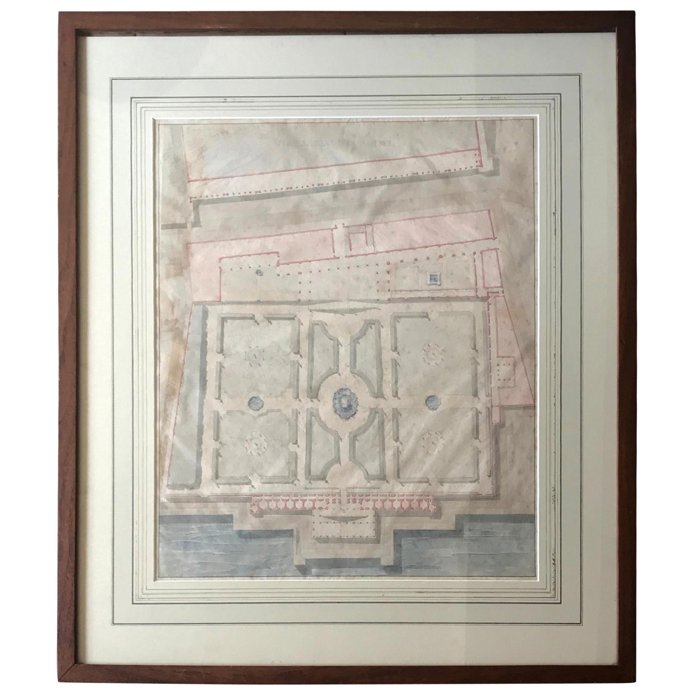 Studio di paesaggio ad acquerello di Palazzo Andrea Doria, Genova - Art di Unknown