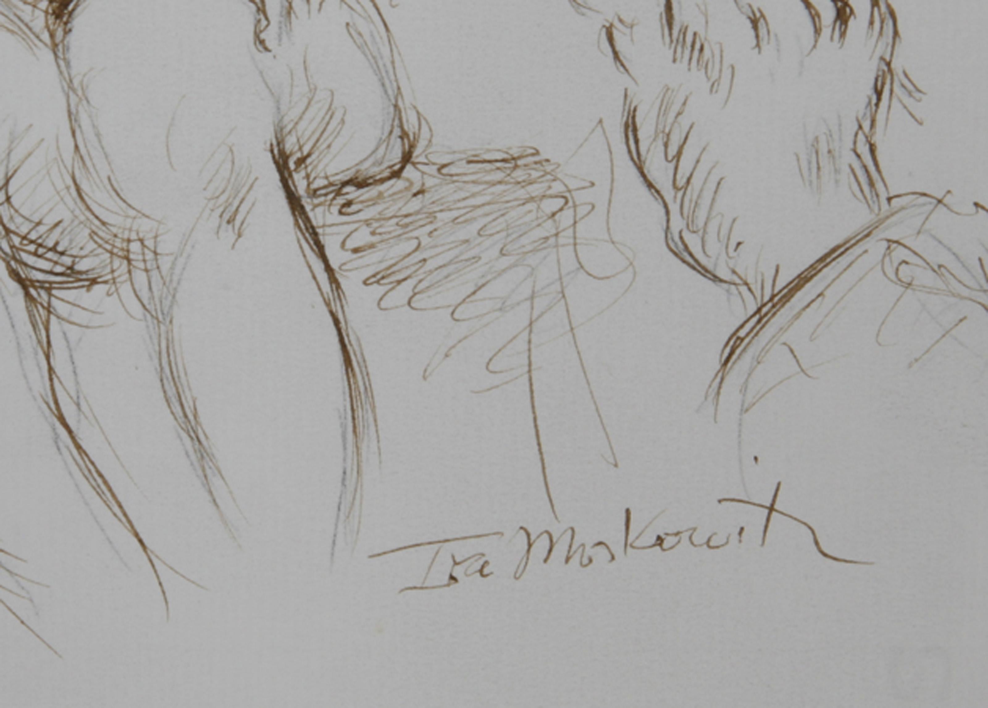 Modèle d'artiste et nu - XIV, encre moderne sur papier d'Ira Moskowitz en vente 1