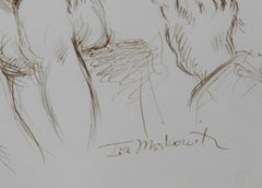 Artist and Nude Model - XIV, Modern Ink on Paper by Ira Moskowitz