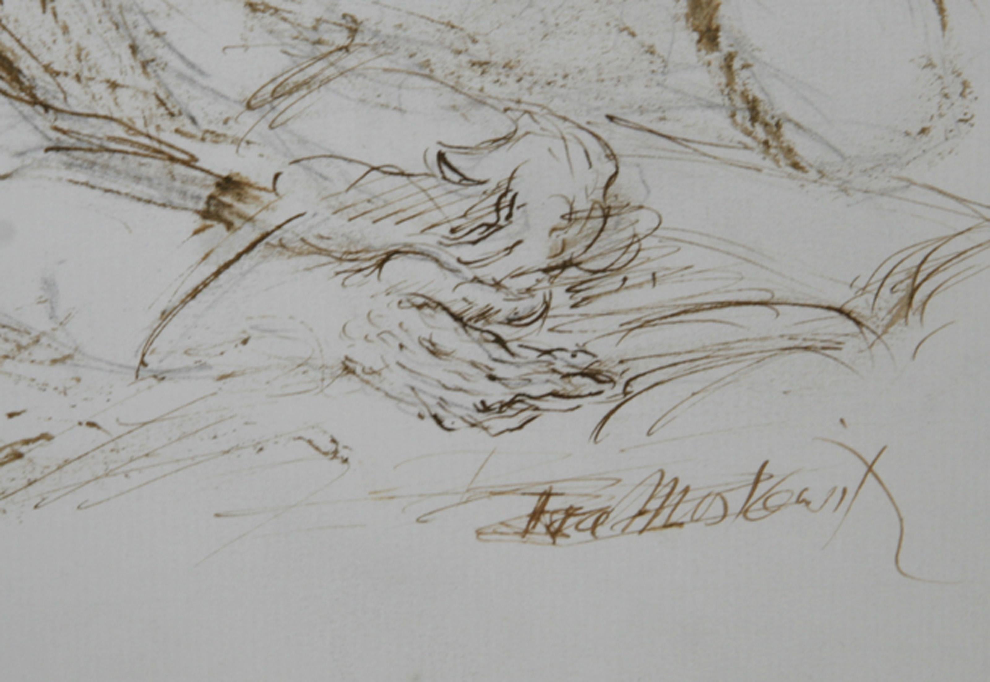 Couple - VI, encre moderne sur papier d'Ira Moskowitz en vente 1