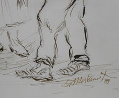 Couple in Mexico - I, Modern Ink on Paper by Ira Moskowitz