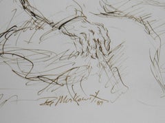 Couple - I, Modern Ink on Paper by Ira Moskowitz