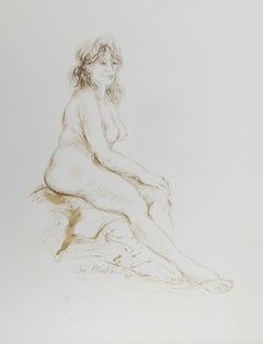 Nu - IV, encre contemporaine sur papier d'Ira Moskowitz