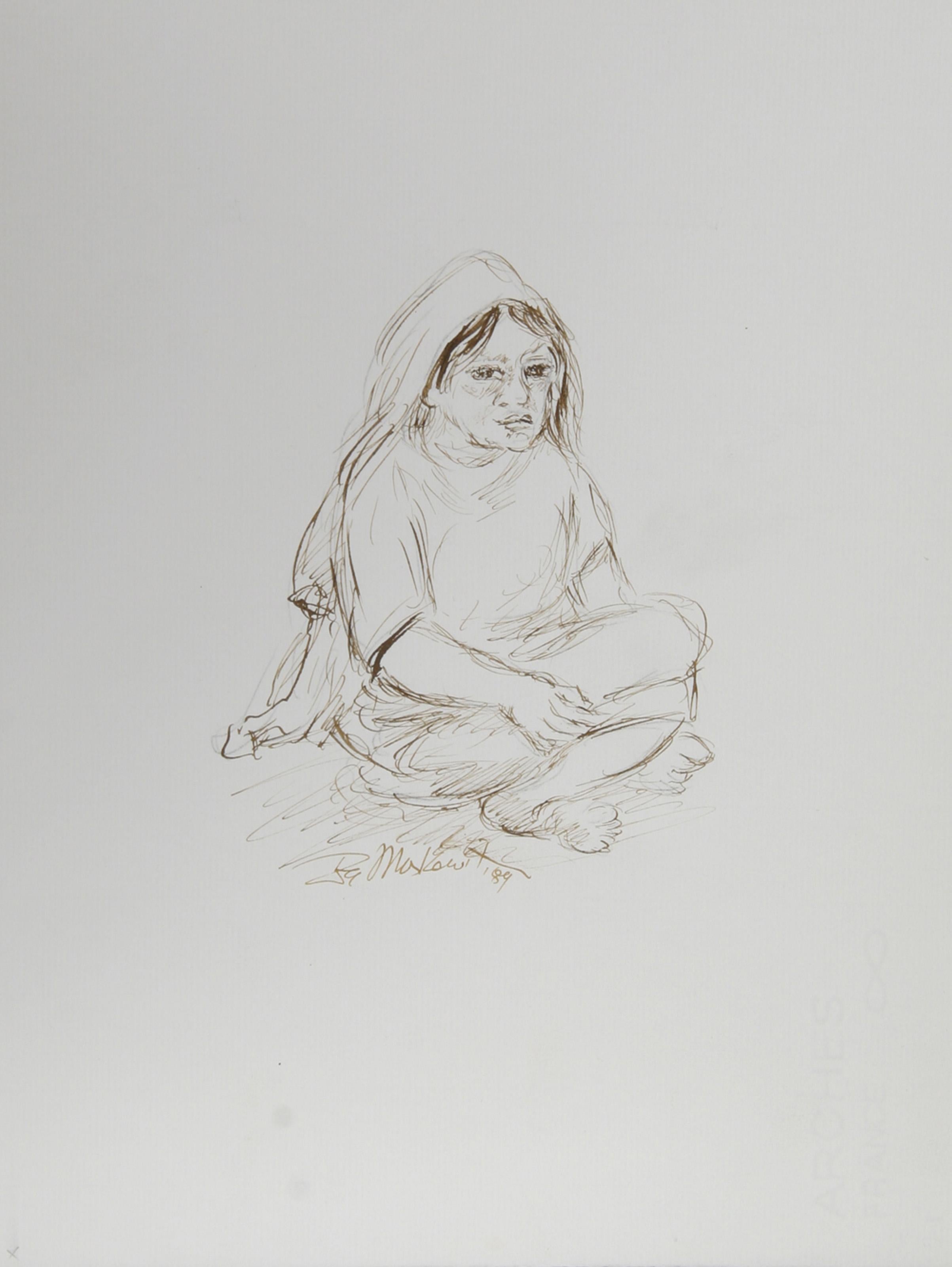 Child - I, encre moderne sur papier d'Ira Moskowitz