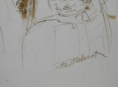 Two Women - II, Contemporary Ink on Paper by Ira Moskowitz
