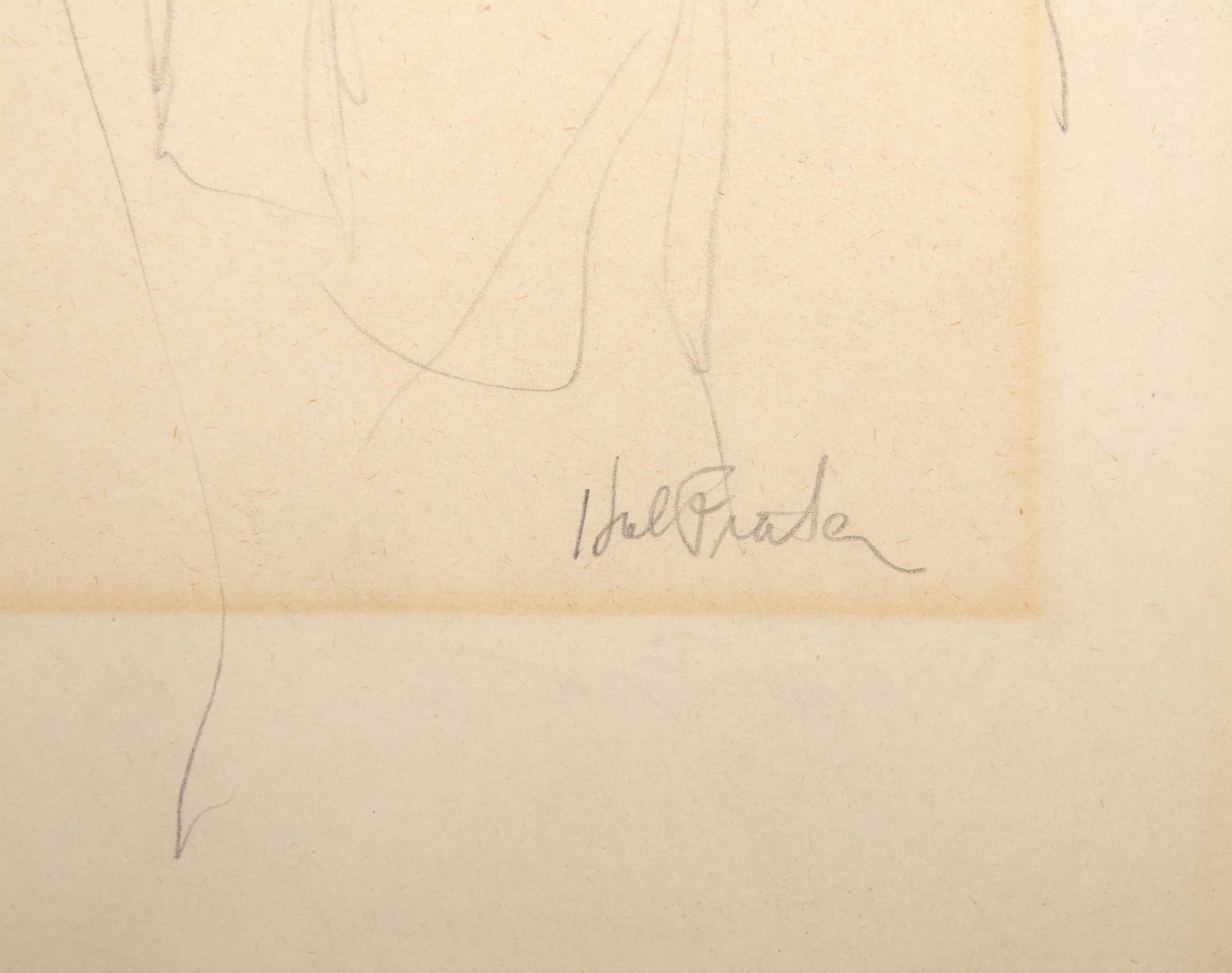 Ritratto di uomo barbuto, grafite impressionista su carta di Hal Frater in vendita 2