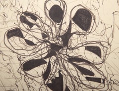 Flower in a Field, Modern Marker on Paper Drawing by Unknown Artist