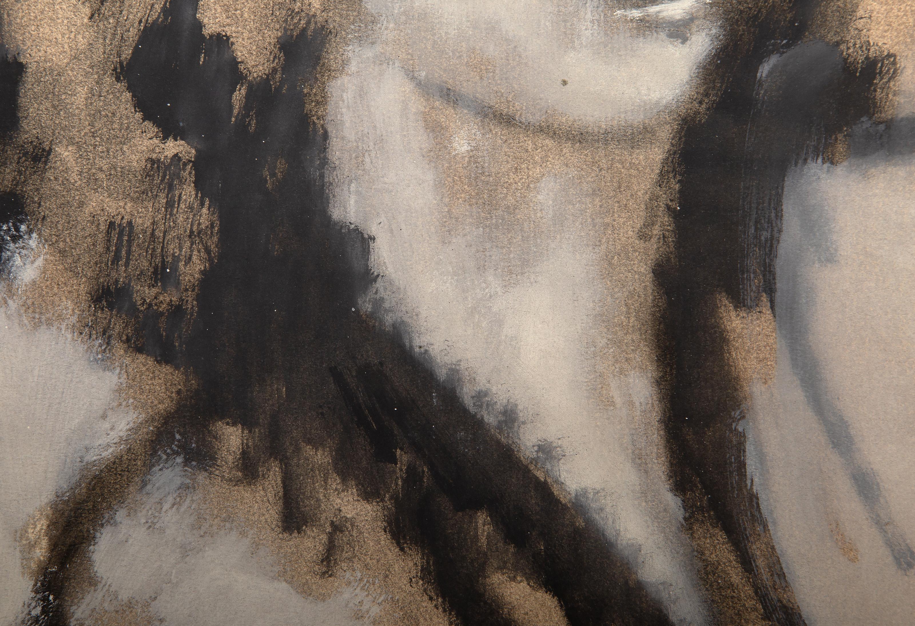 Woman with Flower, Modern Gouache on Laid paper by Peter Paone For Sale 1