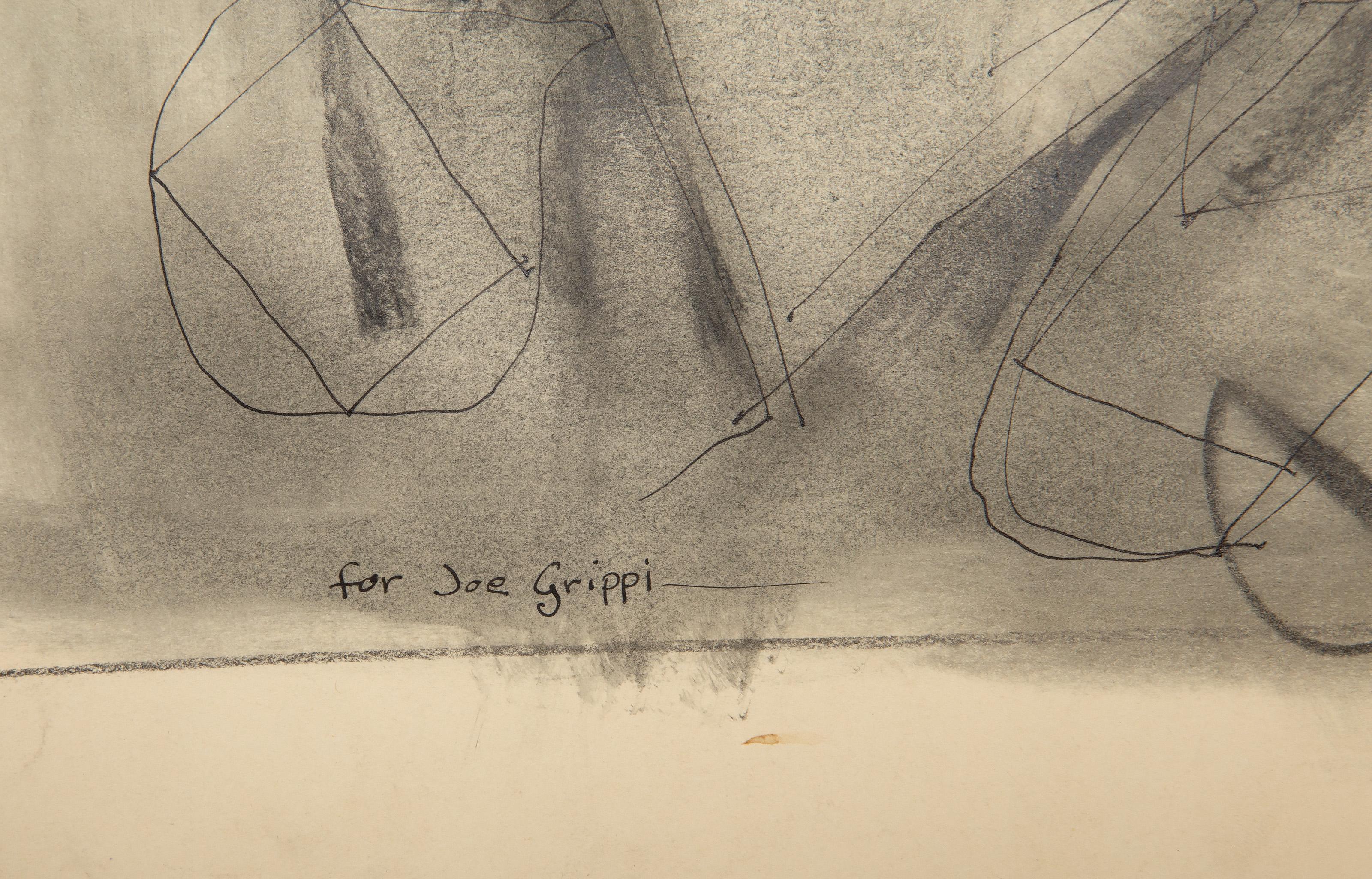 Ohne Titel IV, Abstrakt-expressionistisches Graphit und Tinte auf Papier von Frank Roth im Angebot 3