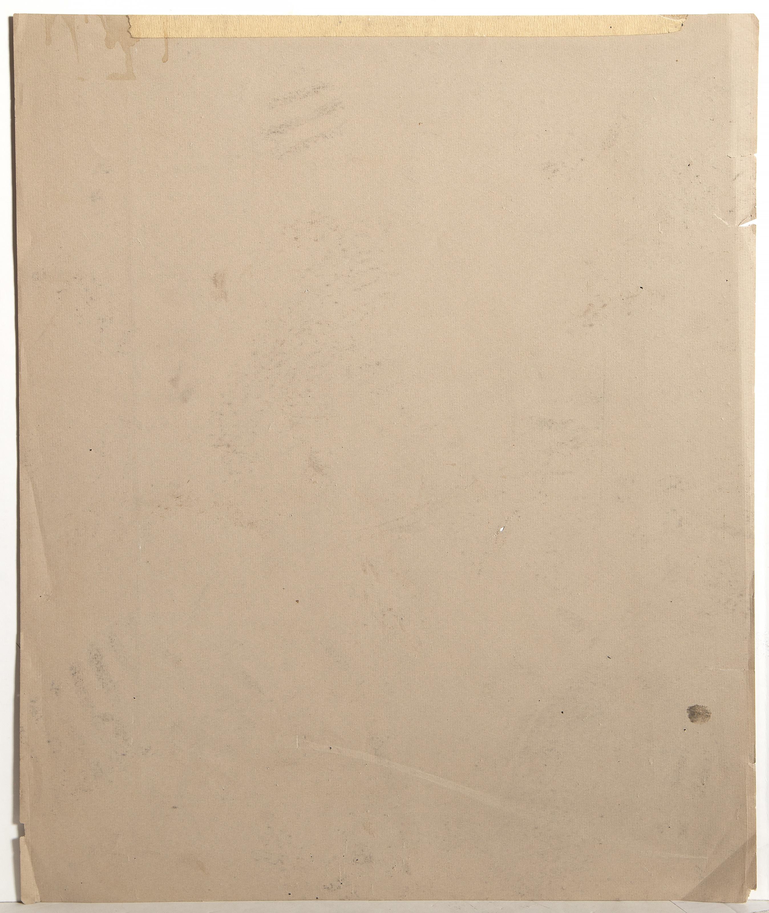 Donna nuda con lenzuola, pastello moderno su carta vergata di Arnold Hoffmann, Sr. in vendita 3