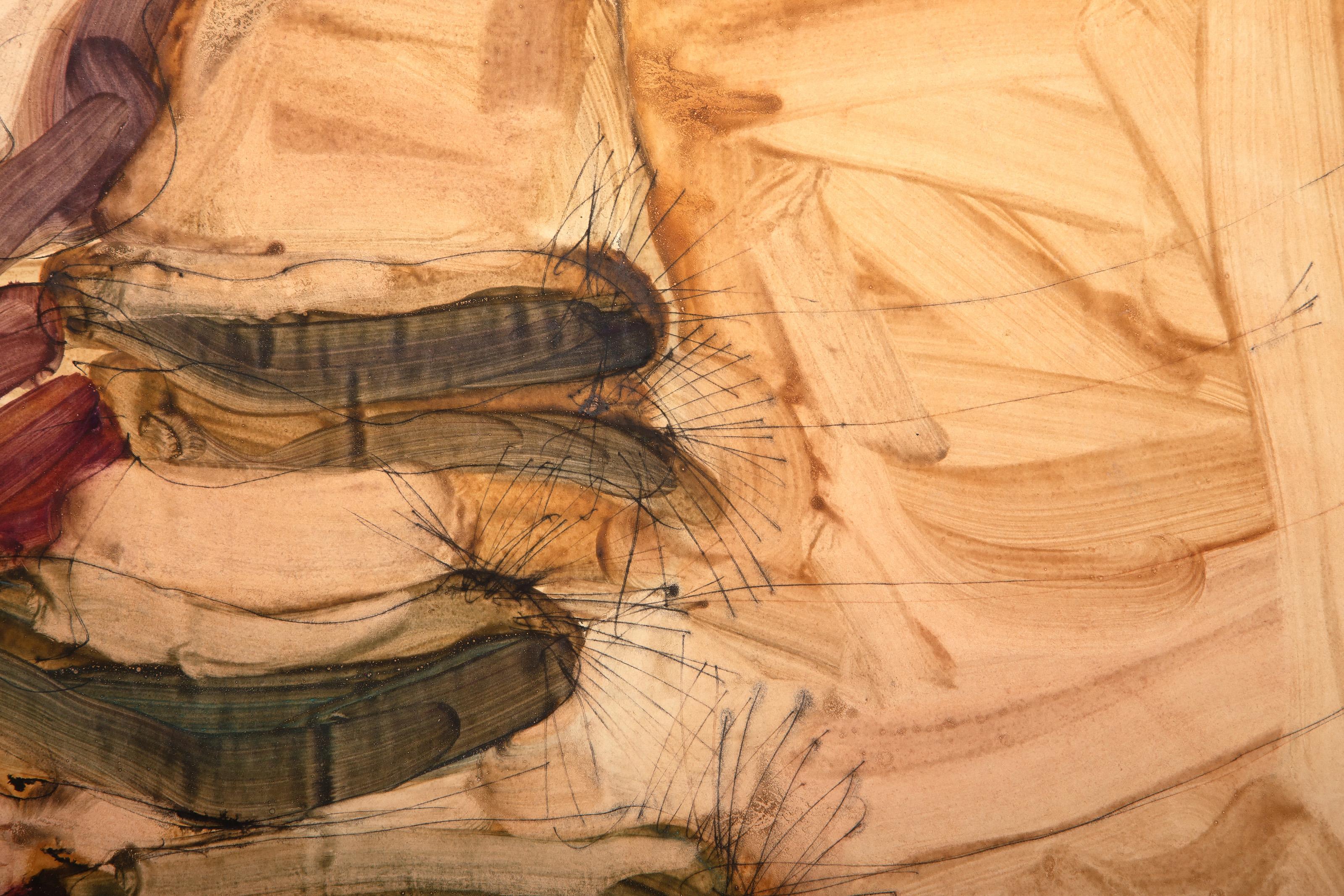 In Arizona, Abstract Expressionist Gouahce on paper by Robert Andrew Parker For Sale 1