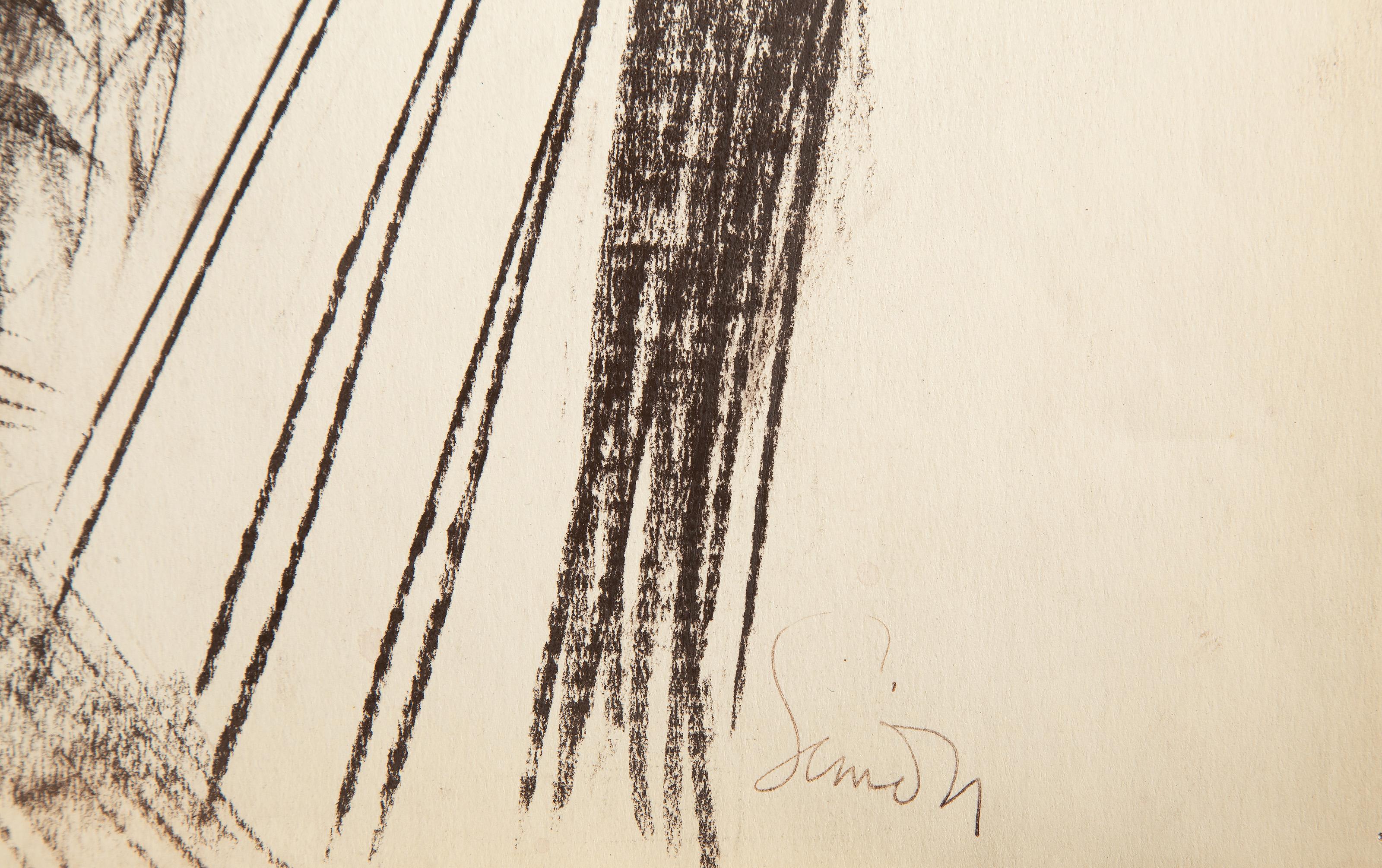 Seated Nude, Modern Charcoal on Paper by Sidney Simon For Sale 2