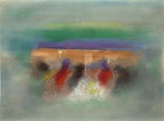 Rainbow Field, pastello espressionista astratto su carta di Souleymane Keita