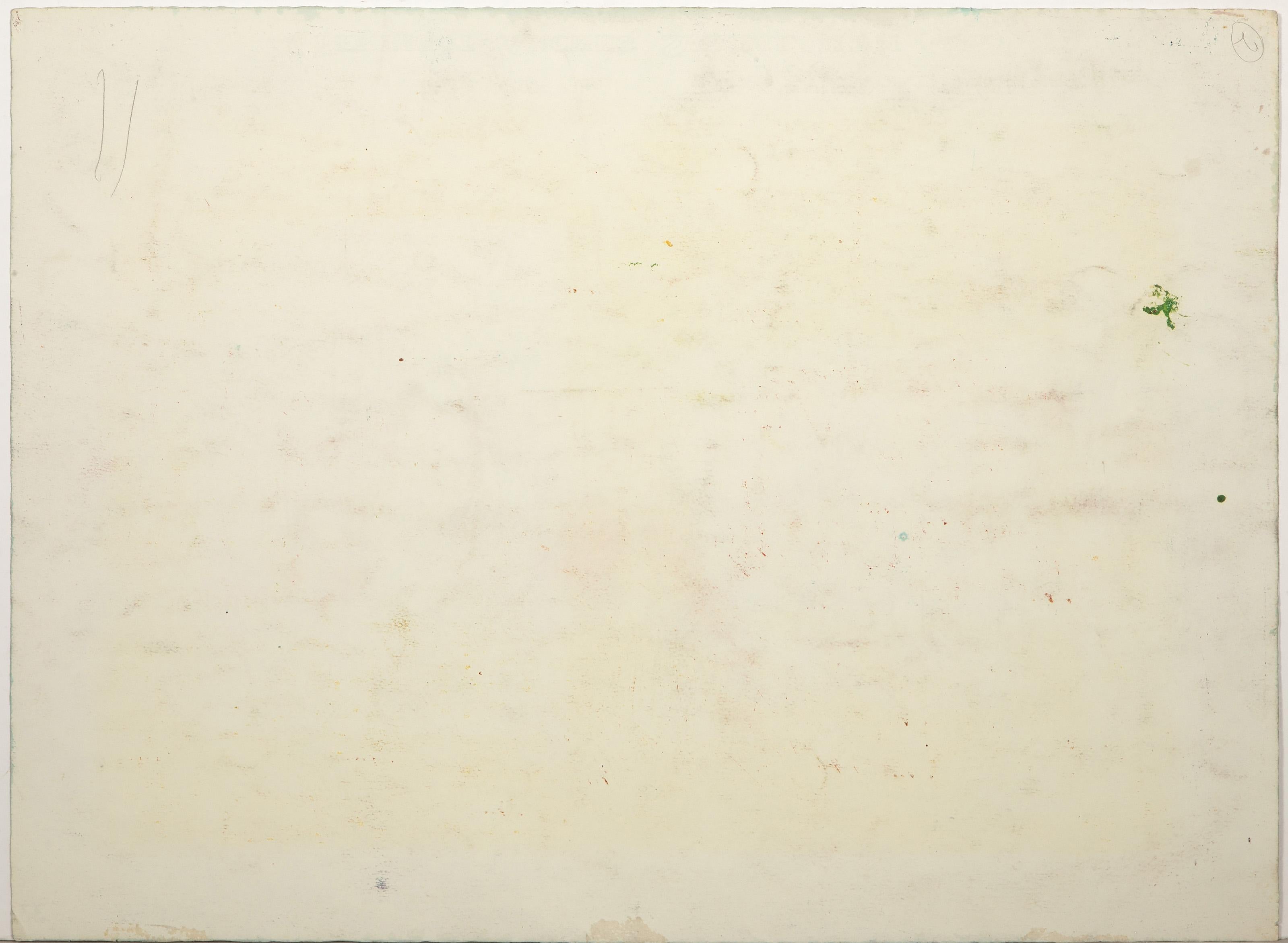 Regenbogenfeld, Abstrakt-expressionistisches Pastell auf Papier von Souleymane Keita im Angebot 3