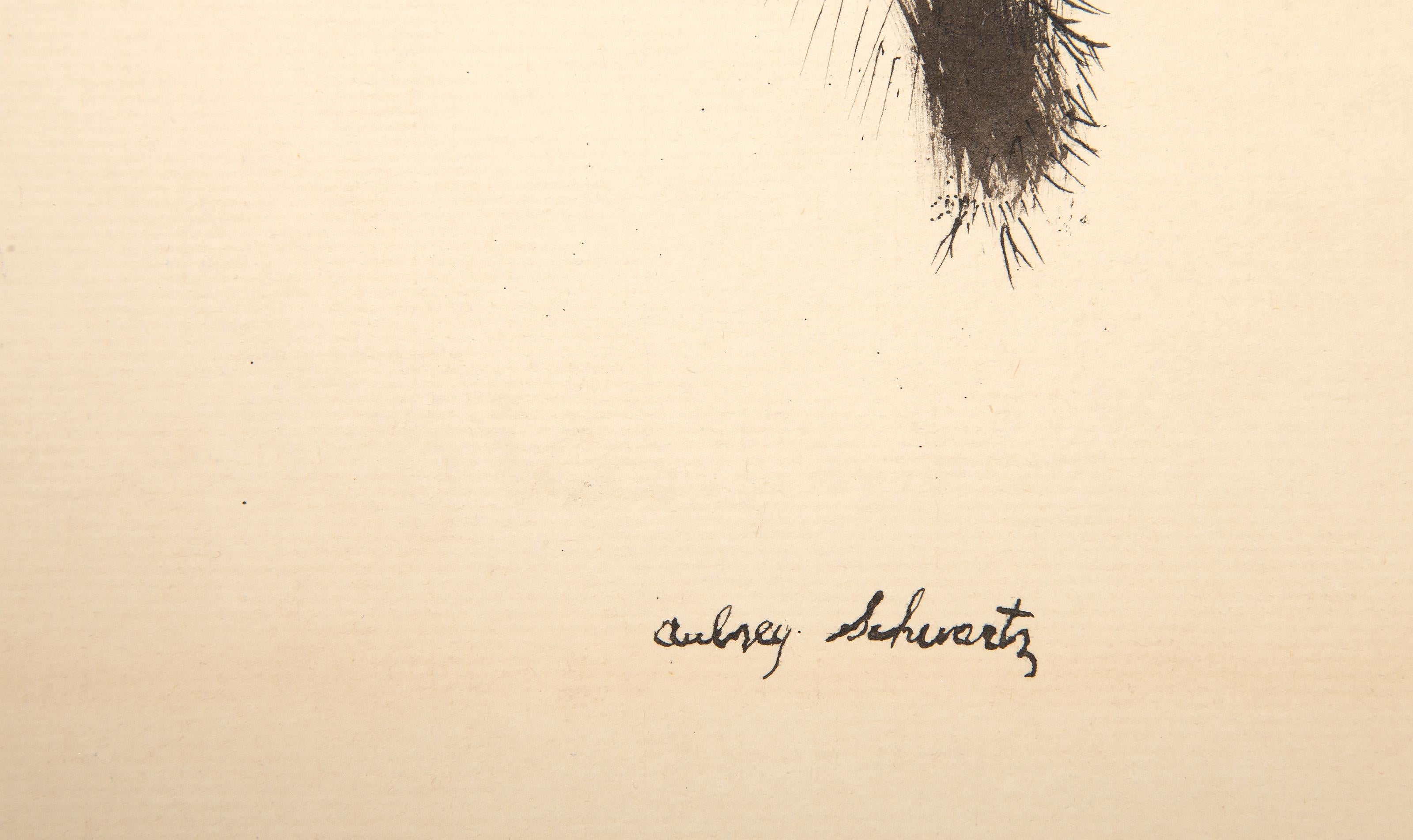 Vulture, Surrealistisches Aquarell und Tinte von Aubrey Schwartz im Angebot 3