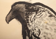 Vulture, Surrealist Watercolor and Ink Drawing by Aubrey Schwartz