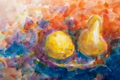 Three Fruit, Impressionist Still Life Watercolor on Paper by John Urbain