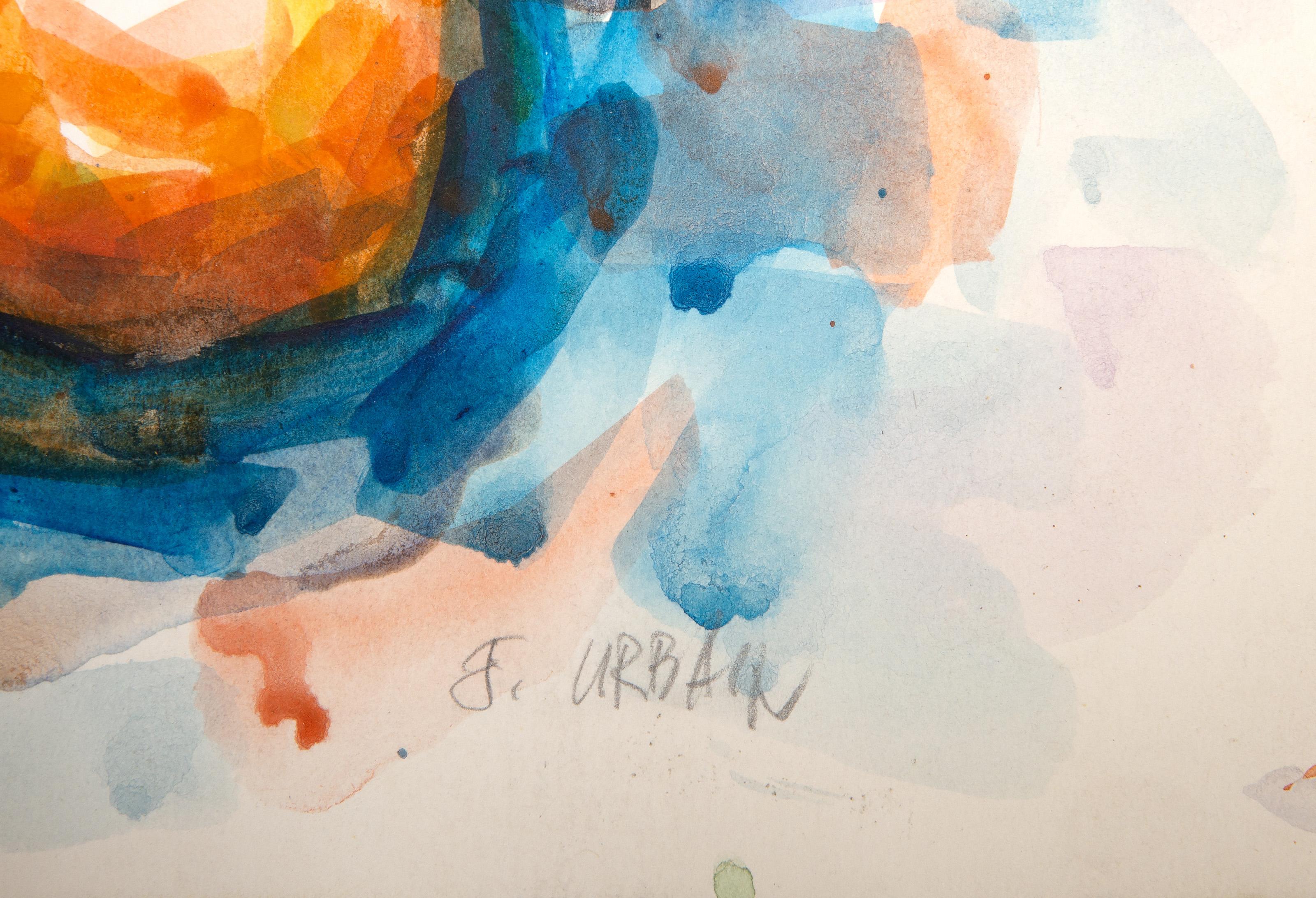 Trois fruits, aquarelle moderne sur papier de John Urbain en vente 3