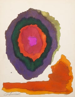 Geode, acquerello moderno e inchiostro su carta di G Sinclair