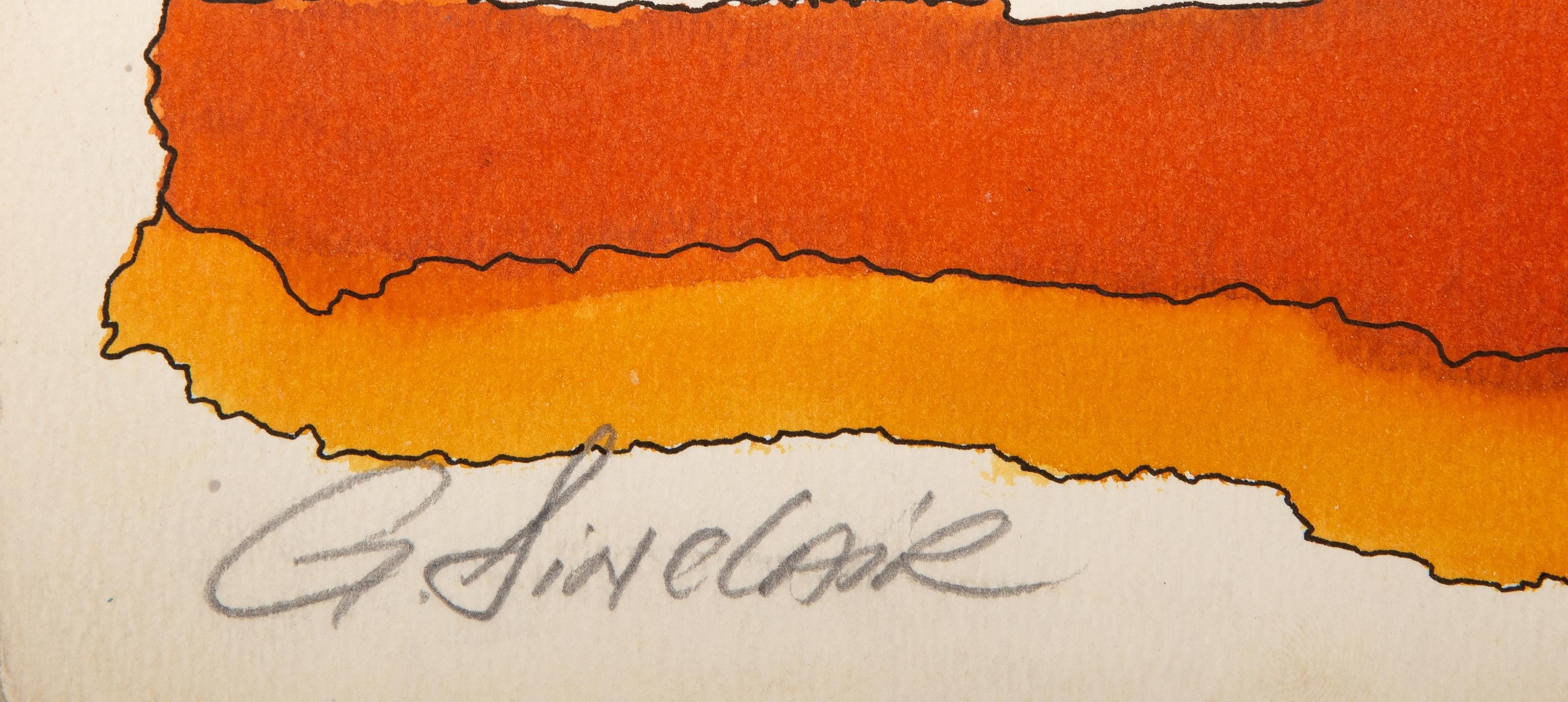 Geode, Modern Watercolor and Ink on Paper by G Sinclair For Sale 3