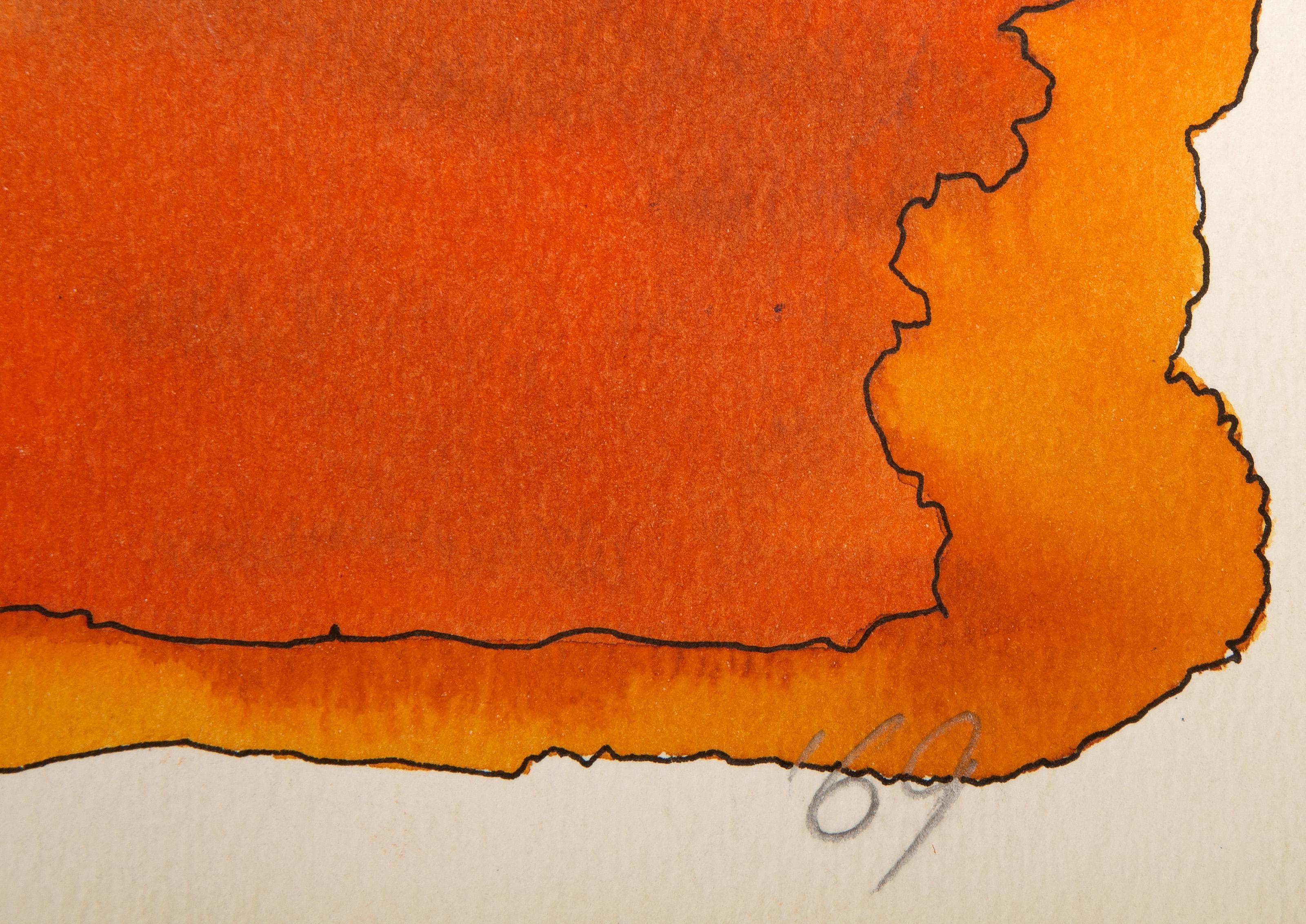Geode, Modern Watercolor and Ink on Paper by G Sinclair For Sale 1