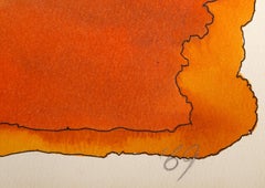 Geode, Modern Watercolor and Ink on Paper by G Sinclair