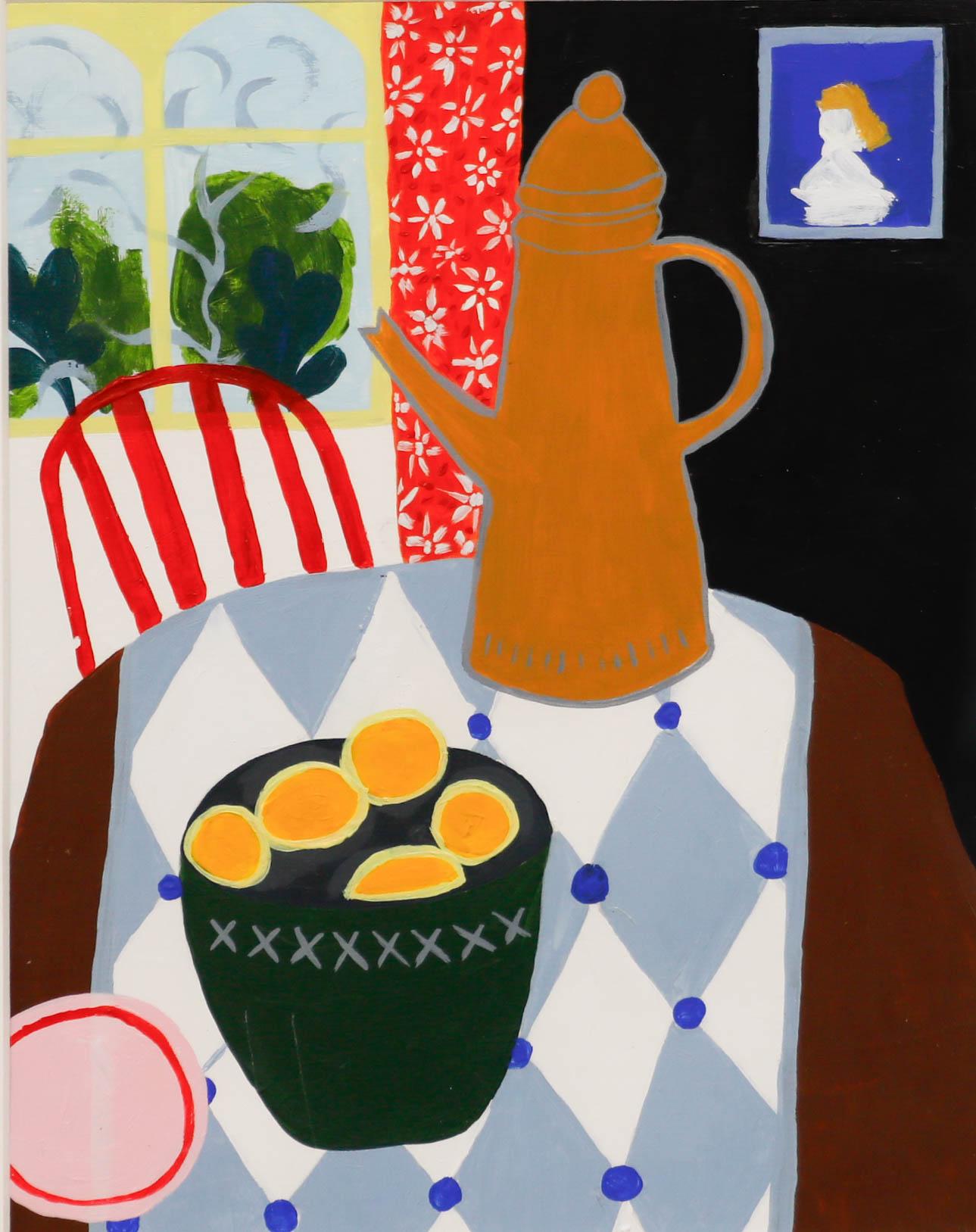Sian Roberts - Framed Contemporary Gouache, Tea Time - Art by Unknown