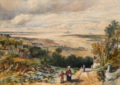 John Burgess (1814-1874) - Framed Watercolour, Normandy View near Avranches