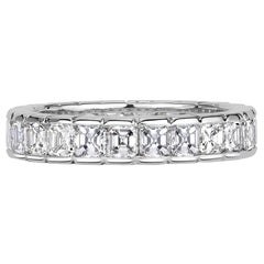 3.20ct Asscher Cut Diamond Eternity Band in Platinum