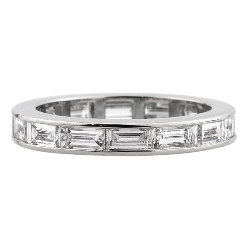 3.20ct Baguette Cut Diamond Eternity Band in Platinum